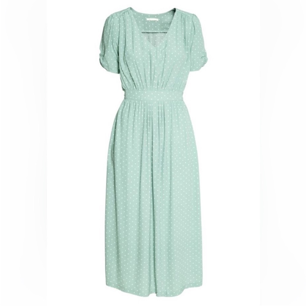 H&M Elegant Mint Green Polka Dot Dress